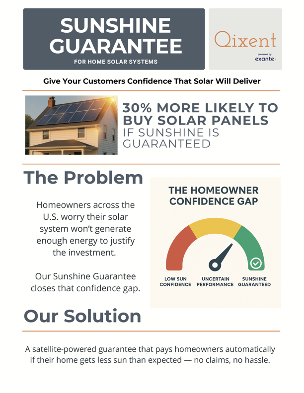 Sunshine Guarantee One-Pager preview showing key benefits and features